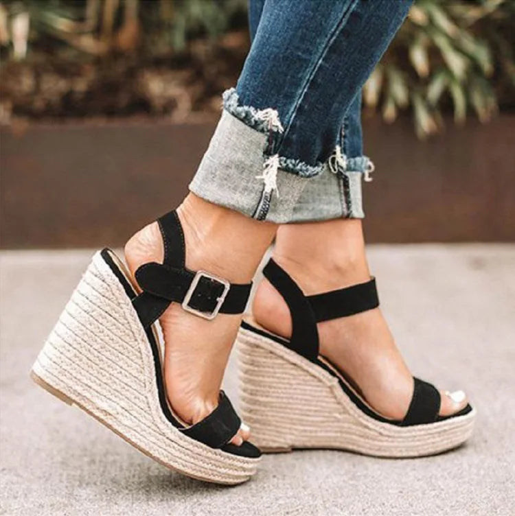 High Heels Women Leisure Wedge heel sandals 2026 New Summer Sandals Party Platform Wedges Heeled Fish mouth sandalias