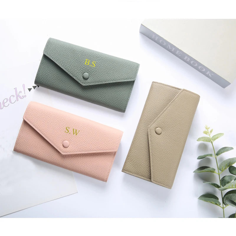 Ladies Genuine Leather Long Wallet Women's Large Capacity Clutch Wallet Envelope Multifunctional Mobile Phone Wallet Purse