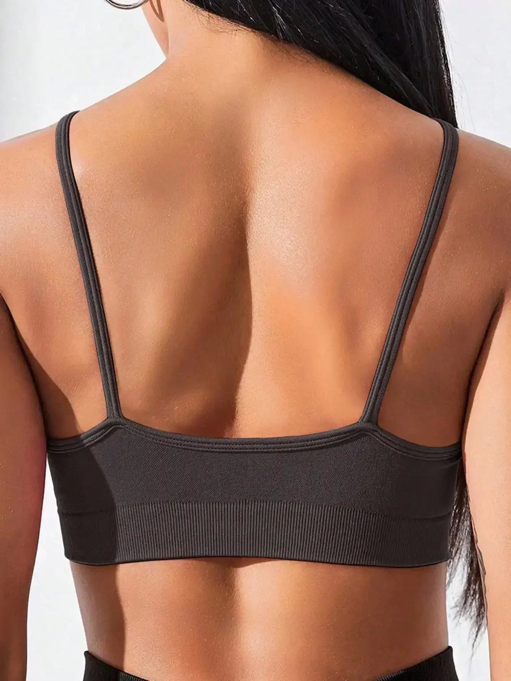 Women's Criss Cross Slim Fit Sports Cami Top Seamless Halter Crop Tee Shirt Tops Workout Tops
