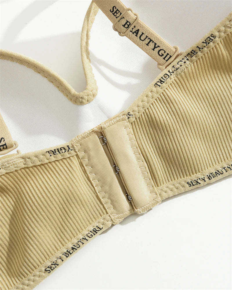 FINETOO Thickened Push-Up Bra for Women No Steel Padded Brassiere Anti-Sagging Underwear Sexy Backless Gather Bralette Lingerie