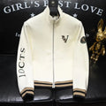 Autumn new stand up collar zipper embroidered fashionable men's handsome high-end multifunctional embroidered jacket