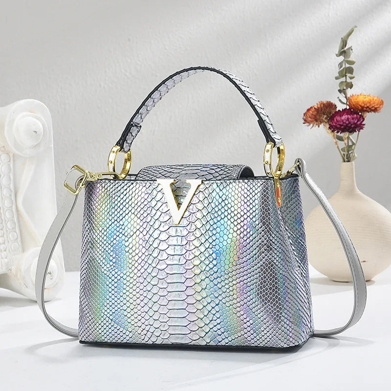 Gradient Color Women's Shoulder Bag PU Leather Crossbody Bag Handbag Female Casual Shopping Women's Fashion Small Square Bag