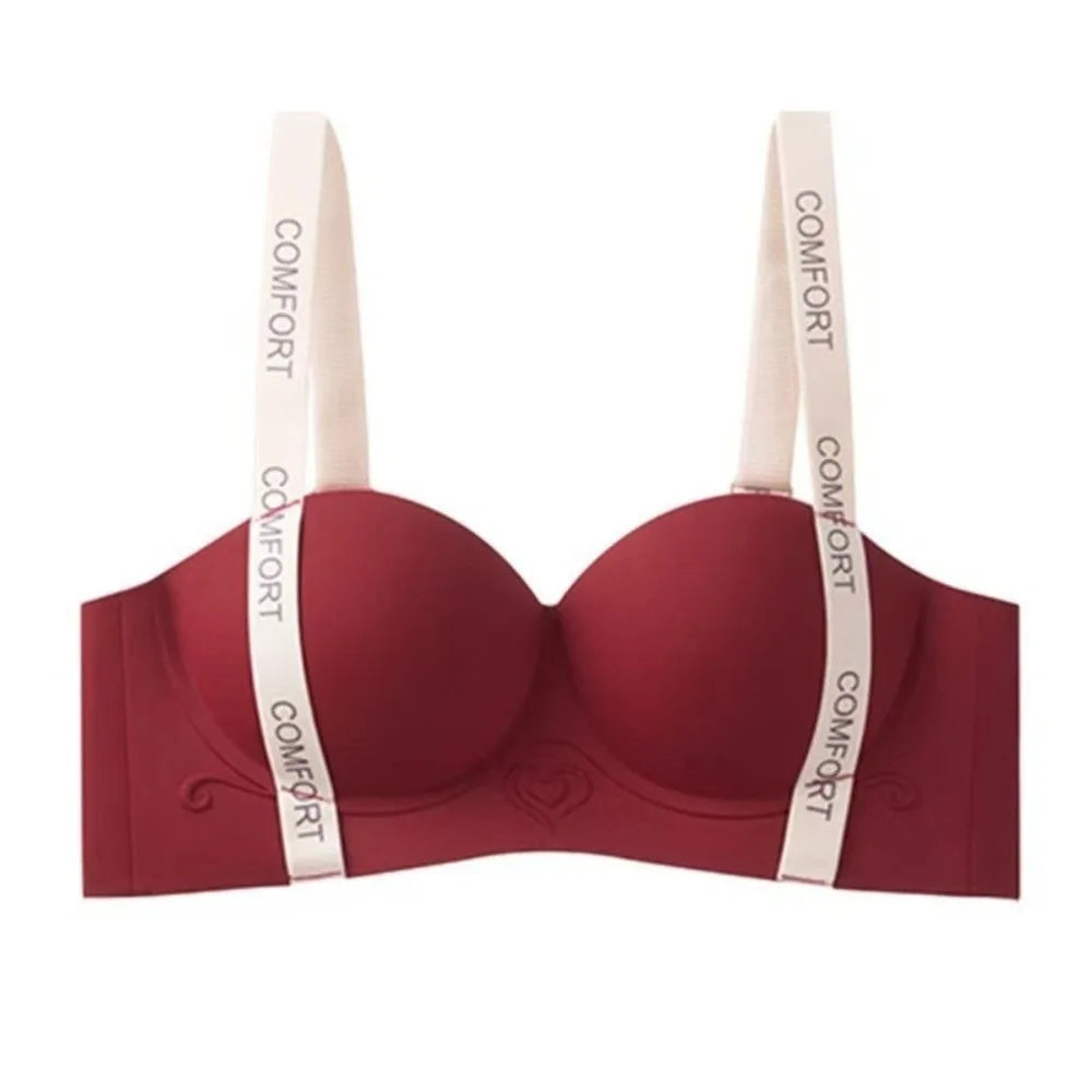 Small Chest Display Letter Shoulder Strap Bra Large Gathering Adjustable Straps Seamless Underwear Medium Thick No Steel Ring