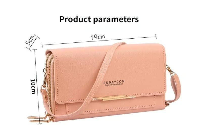 Women’s Mid-Size Wallet Bag – Convertible Shoulder Clutch with Coin Pocket, Multifunctional Design