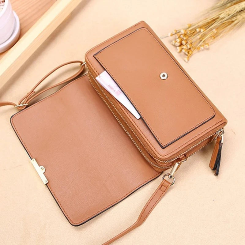 2026 New Korean Style Women Long Wallet Large Capacity Multi Functional Clutch Purse Coin Pocket Shoulder Crossbody Bag For Dail