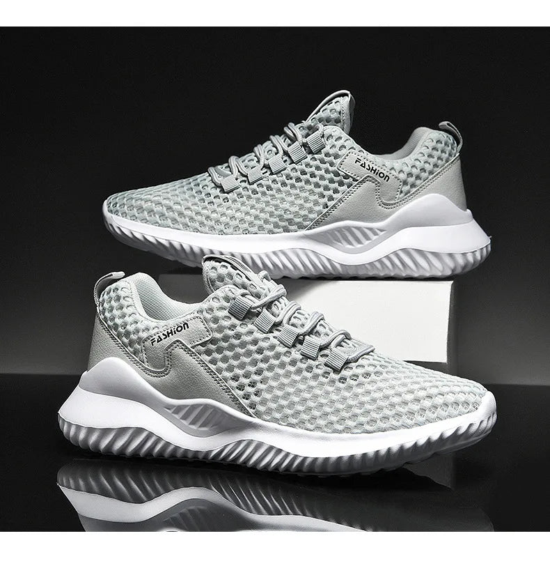 New White Mesh Sneakers Man Casual Shoes Breathable Summer Sneakers Men Shoes Outdoor Walking Sneakers Lightweight Tennis Shoes