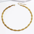 Stainless steel creative ball chain necklace for women, minimalist jewelry design with small, round metal beads.