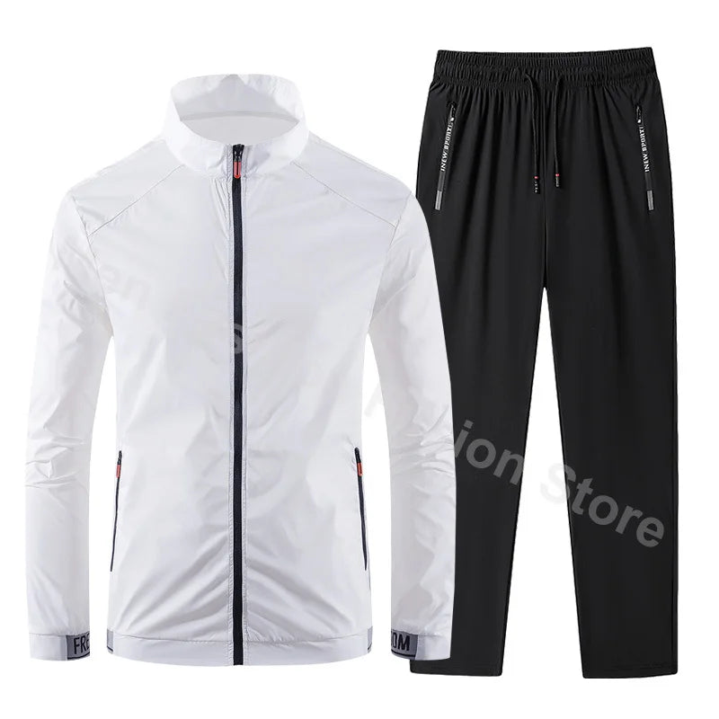 2026 Men Tracksuit Casual Joggers Hooded Sportswear Jackets and Pants 2 Piece Sets Hip Hop Running Sports Suit Ropa De Hombre
