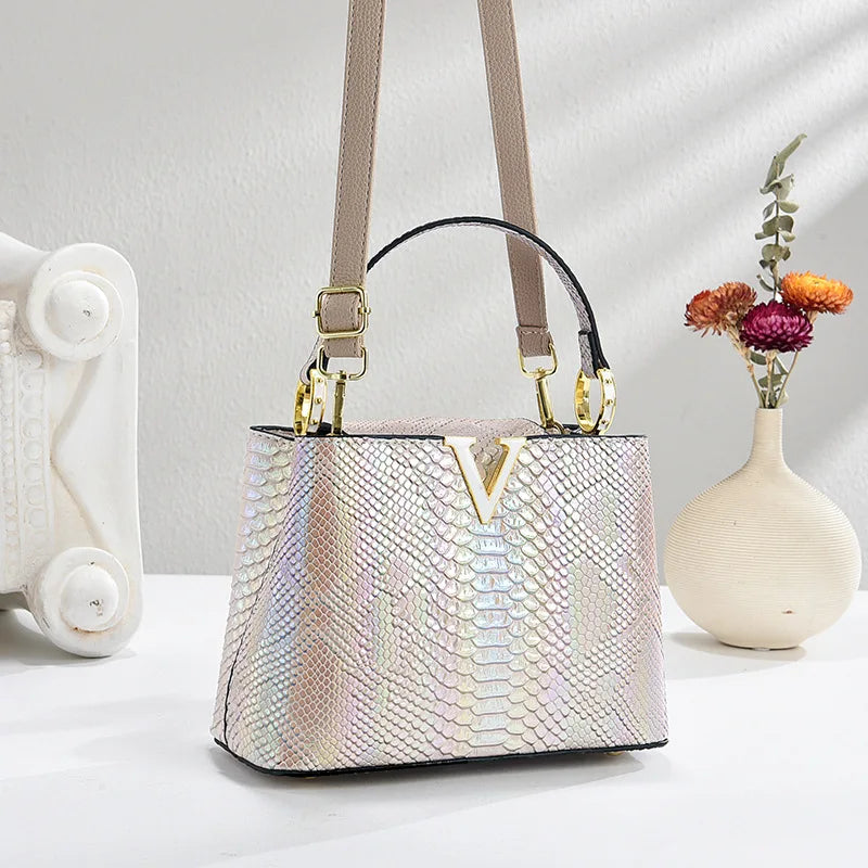Gradient Color Women's Shoulder Bag PU Leather Crossbody Bag Handbag Female Casual Shopping Women's Fashion Small Square Bag