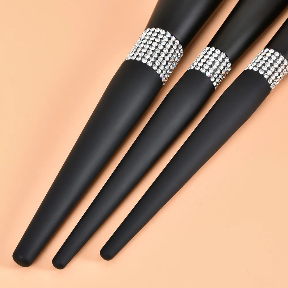 LOYBJ 10pcs Diamond Makeup Brushes Set Cosmetics Blending Tool Powder Foundation Blush Highlight Eyeshadow Eyebrow Eyelash Brush