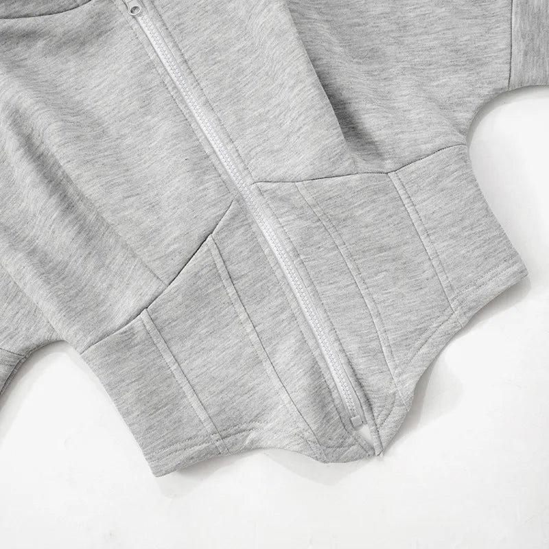 Crop Zip Up Jackets Hoodie Tops Y2K Streetswear 2024 Women Winter Clothes Sexy Fashion Sweatshirts Cropped Coat Jackets Tops