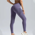 Women's Yoga Pants High Waist Butt Lift Mesh Side Pockets Quick Drying Stretch Sports Tights Running Fitness Pants