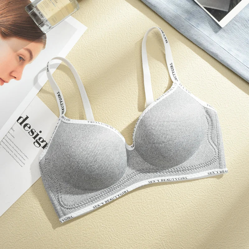 FINETOO Thickened Push-Up Bra for Women No Steel Padded Brassiere Anti-Sagging Underwear Sexy Backless Gather Bralette Lingerie