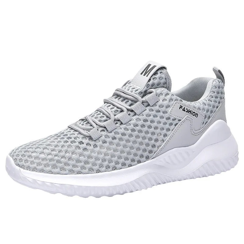 New White Mesh Sneakers Man Casual Shoes Breathable Summer Sneakers Men Shoes Outdoor Walking Sneakers Lightweight Tennis Shoes