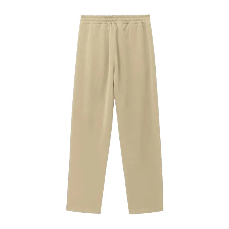 Spring and Autumn New Jacquard Long Pants Single breasted Patchwork Loose Large Casual Pants Versatile Sanitary Pants