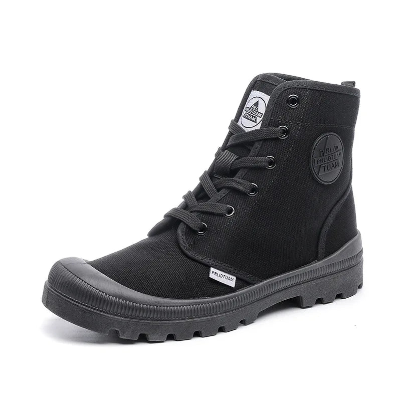 Canvas Shoes Men Boots Leisure High Top Ankle Boots Male Flat Footwear Military Boots Couple Shoes Casual Spring Autumn Boots