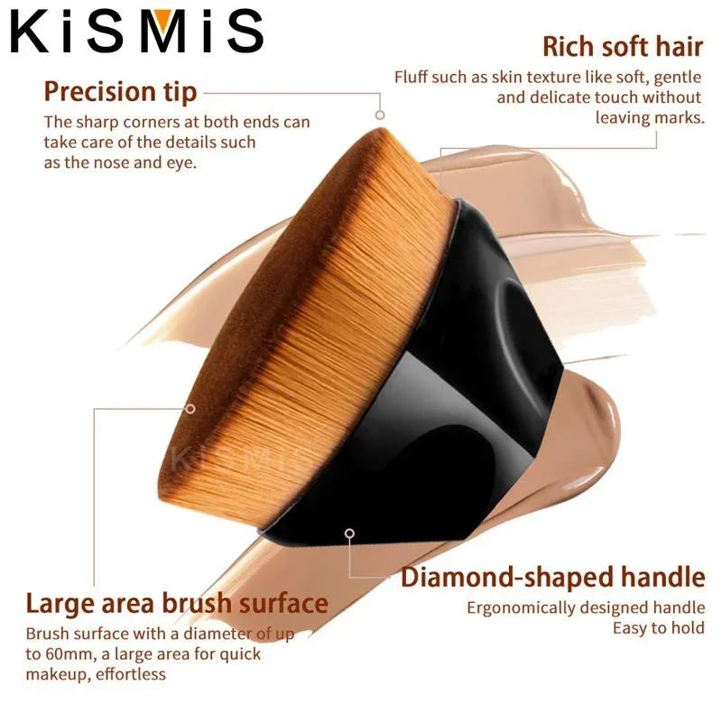 Flat Top High Density Kabuki Makeup Brush for Flawless Powder Liquid Cream Application Smooth Blending