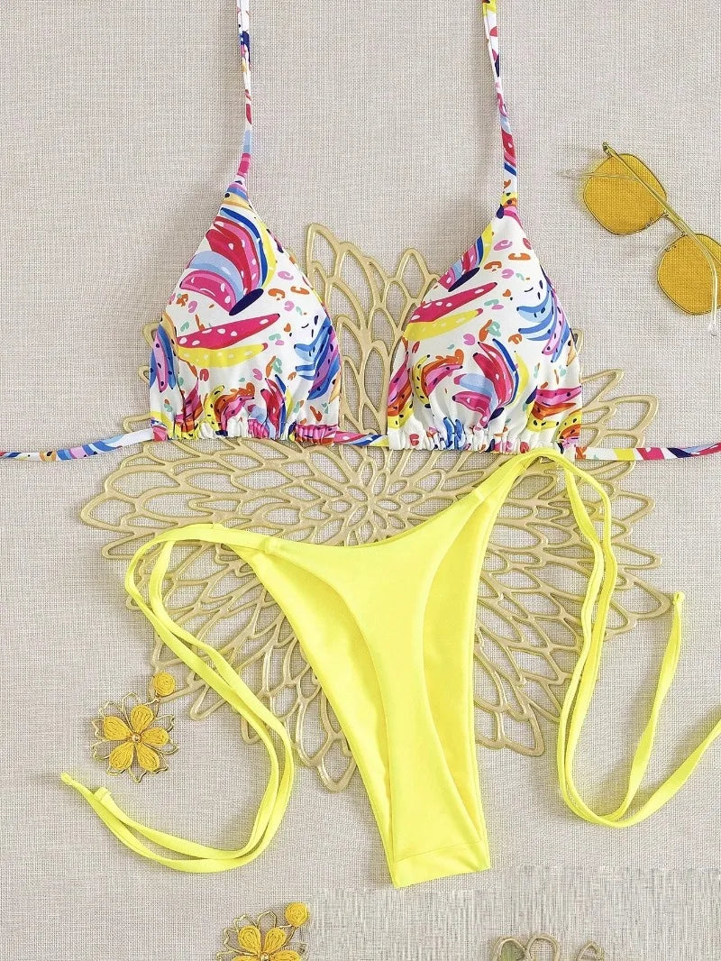 Bikini Set Print Swimsuit Beach Sexy Ladies Swimwear Seaside Vacation Bathing Suit Women Biquine Brasileiro Купальник Женский