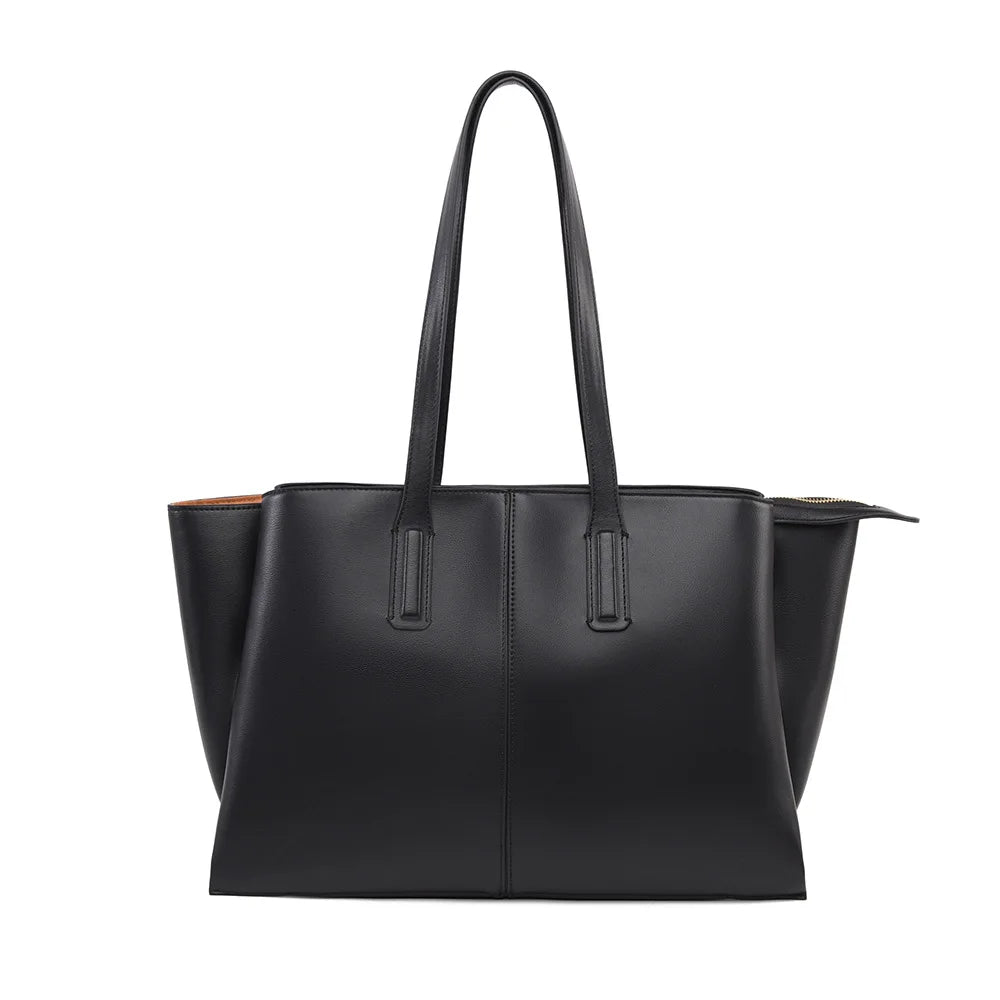 Women's Handbag, High-End Fashion Shoulder Bag, Simple Solid Color Casual Bag, Commuting and Shopping Tote Bag, Large Capacity Tote Bag