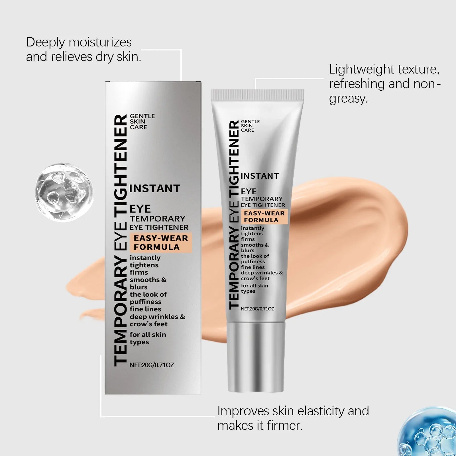 Firm Eye Tightener Cream Remove Dark Circles Eye Bags Anti-Wrinkle Lifting Smoothing Fine Lines Moisturizing Temporary Eye Cream