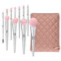 LOYBJ 10pcs Diamond Makeup Brushes Set Cosmetics Blending Tool Powder Foundation Blush Highlight Eyeshadow Eyebrow Eyelash Brush