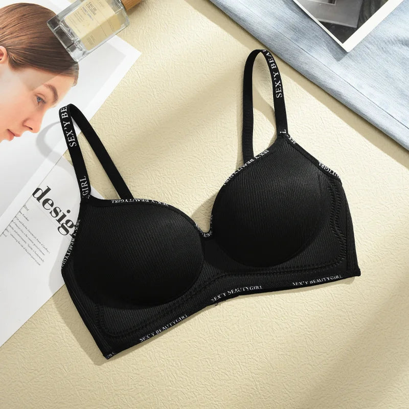 FINETOO Thickened Push-Up Bra for Women No Steel Padded Brassiere Anti-Sagging Underwear Sexy Backless Gather Bralette Lingerie