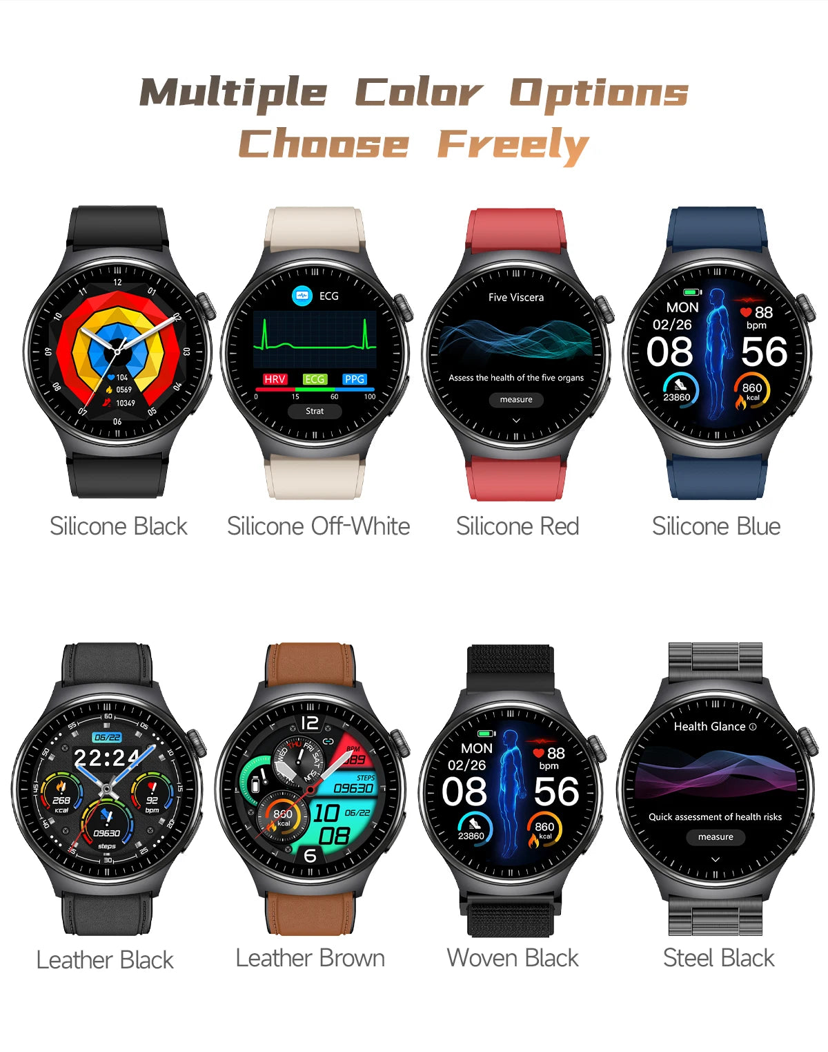 TK27 Men Smart Watch AMOLED ECG Health Monitoring Outdoors Flashlight Bluetooth Calling Sports Fitness Tracker Smartwatch
