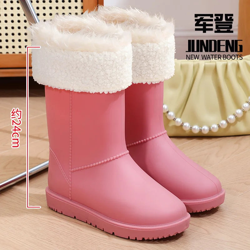 2025 New Women's Fashionable Low-Cut Soft-Soled Anti-Slip Rain Boots Waterproof Comfortable PVC Material for All Seasons