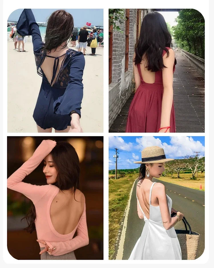 Summer Backless Bras Women Invisible Deep U Lingerie Sexy Crossband Underwear Low Cut Push Up Open back Bra Intimates Female Bra