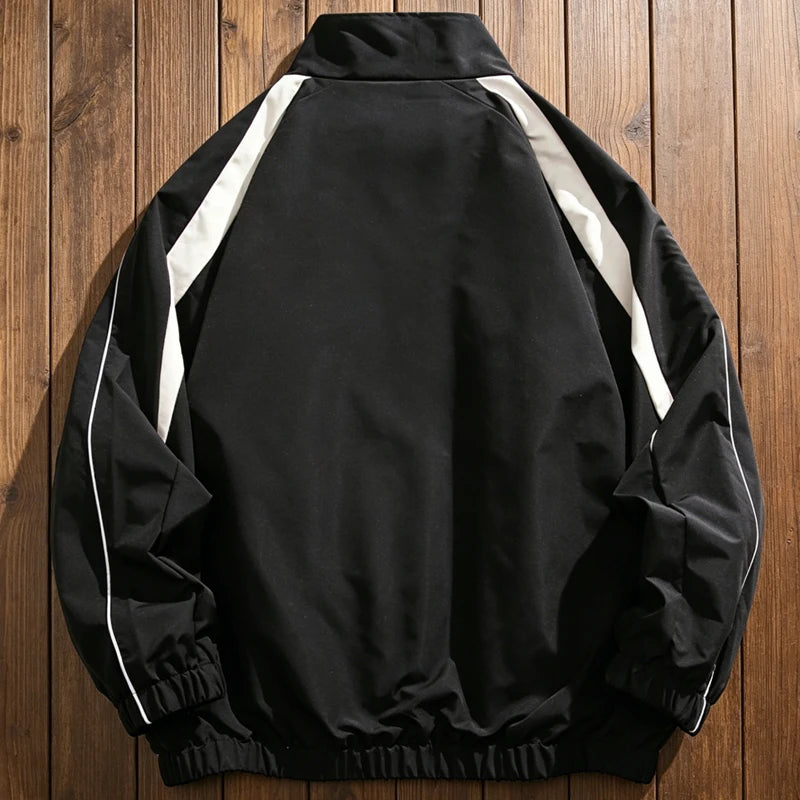 Hip Hop Varsity Jackets Men High Street Patchwork Color Black Windbreaker Coats Women Spring Autumn Thin Fashion College Jackets