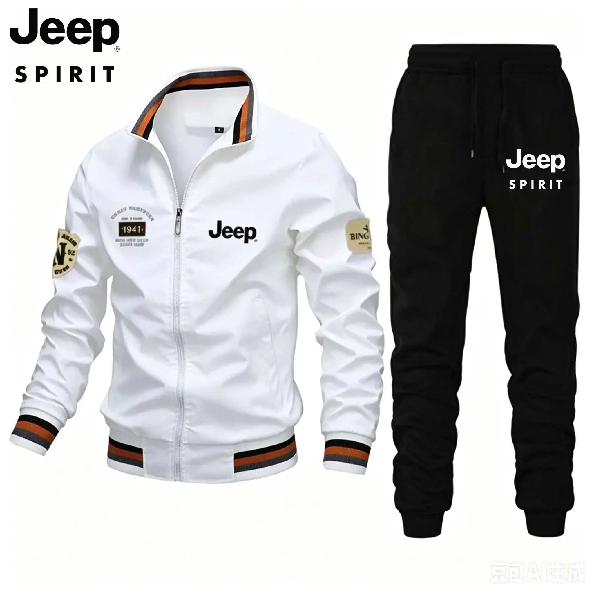 Brand new 2026 Jeep high-quality casual jacket set, with a stand-up collar, suitable for spring and autumn, ideal for outdoor ac