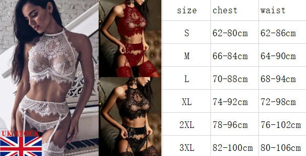 New Lace Sexy Lingerie Transparent Hot Porno Lace Erotic Underwear Bra Set And Garter Hot Erotic Sleepwear