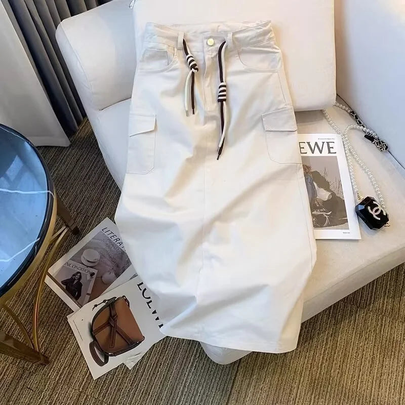 Skirt Women Women's Skirt Woman Clothing Workwear Skirt Women's Autumn Large Size High Waist Slim Pocket Joker Split Long Skirt