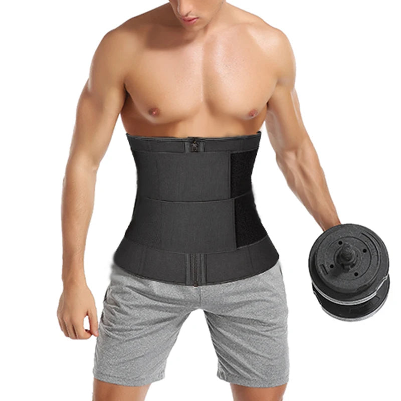 Men Waist Trainer Corsets Fitness Trimmer Belt Slimming Body Shaper for Weight Loss Sauna Sweat Girdle Workout Fat Burner Fajas
