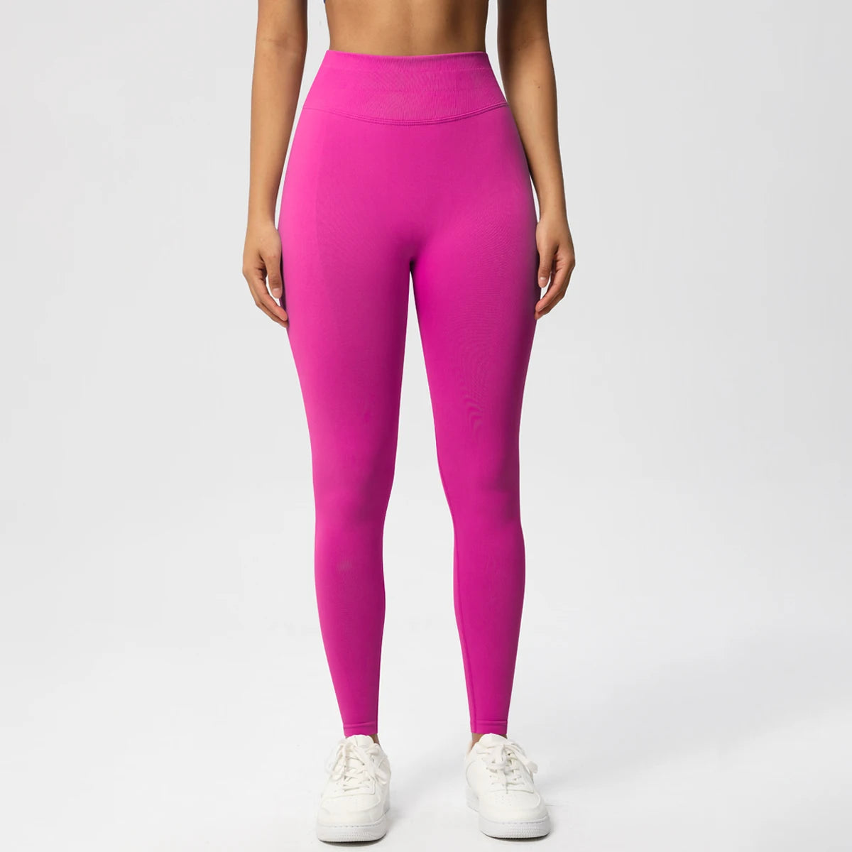 Women's Solid High Waist Sports Leggings, HighStretch Seamless Yoga Leggings, LadiesSportswear for Indoor Outdoor Wear