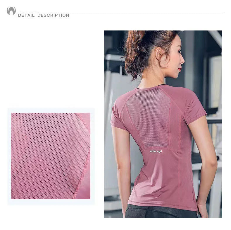 Ladies Sportswear Yoga Wear Women's Sports T-Shirt  Top Fitness Clothes Running