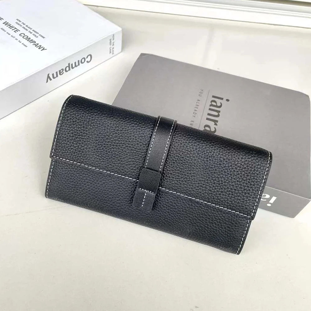 Luxury Genuine Leather Women Long Wallet Custom Name Female Card Holder Clutch Bag Fashion New Personalize Initials Purse Wallet