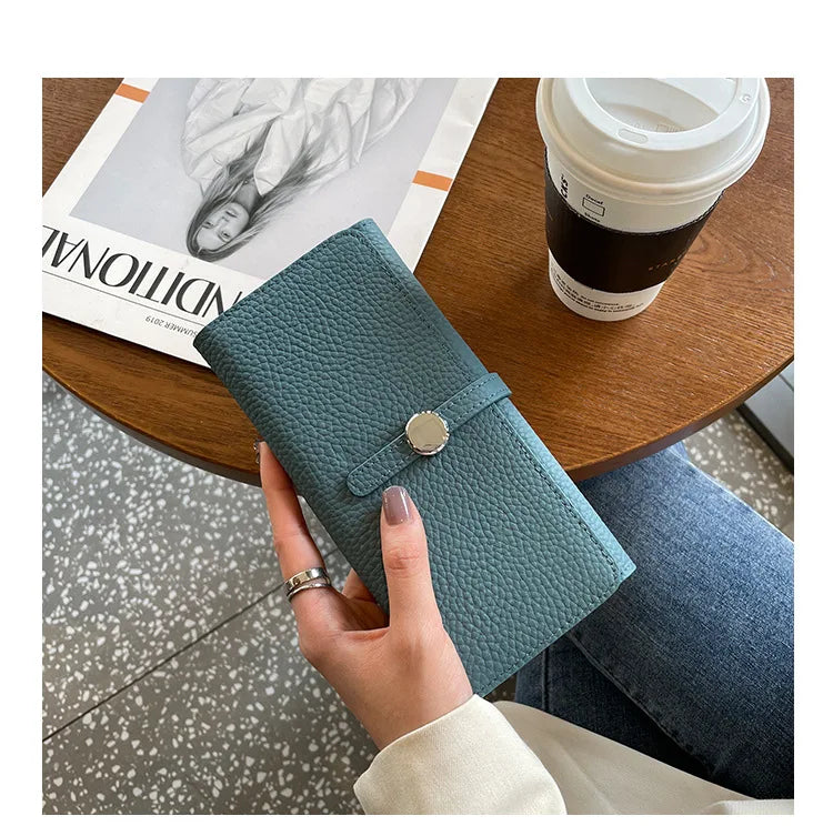 Genuine Leather Wallet Women Long Clutch Fashion Luxury Brand Ladies Purses Card Holder Zipper Coin Pocket High Quality Billfold