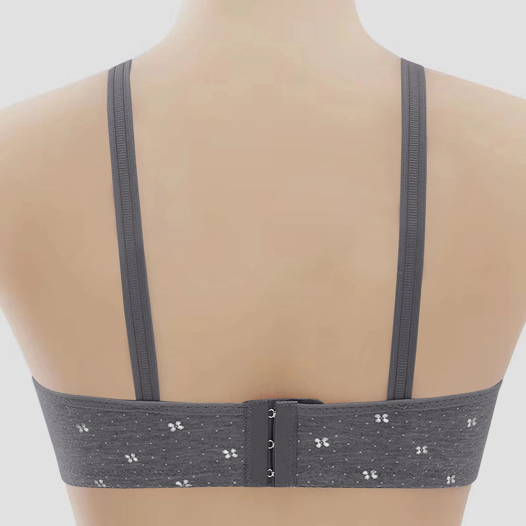 Bras For Women Comfortable Breathable Tops No Steel Ring Printed Bra Push Up Bra Gathering Large Size Lingerie Brassiere