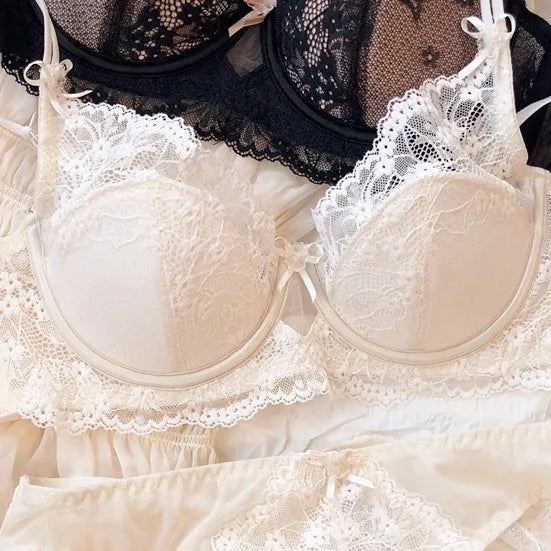 French Style Lace Bra Set Women Sexy Underwear Push Up Seductive Lingerie Set Summer Breathable Comfortable Easy Thin Bralette