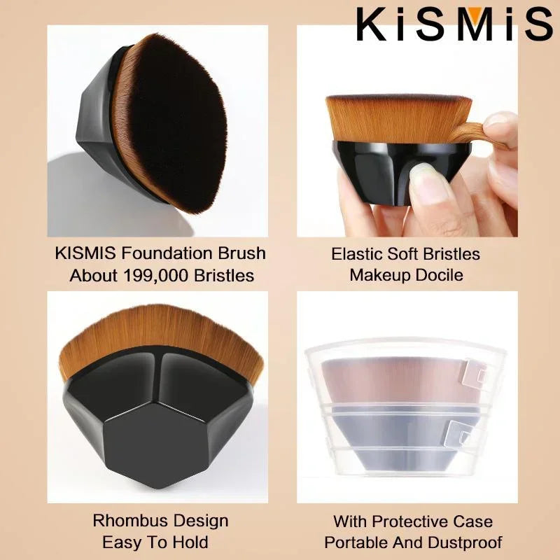 Flat Top High Density Kabuki Makeup Brush for Flawless Powder Liquid Cream Application Smooth Blending
