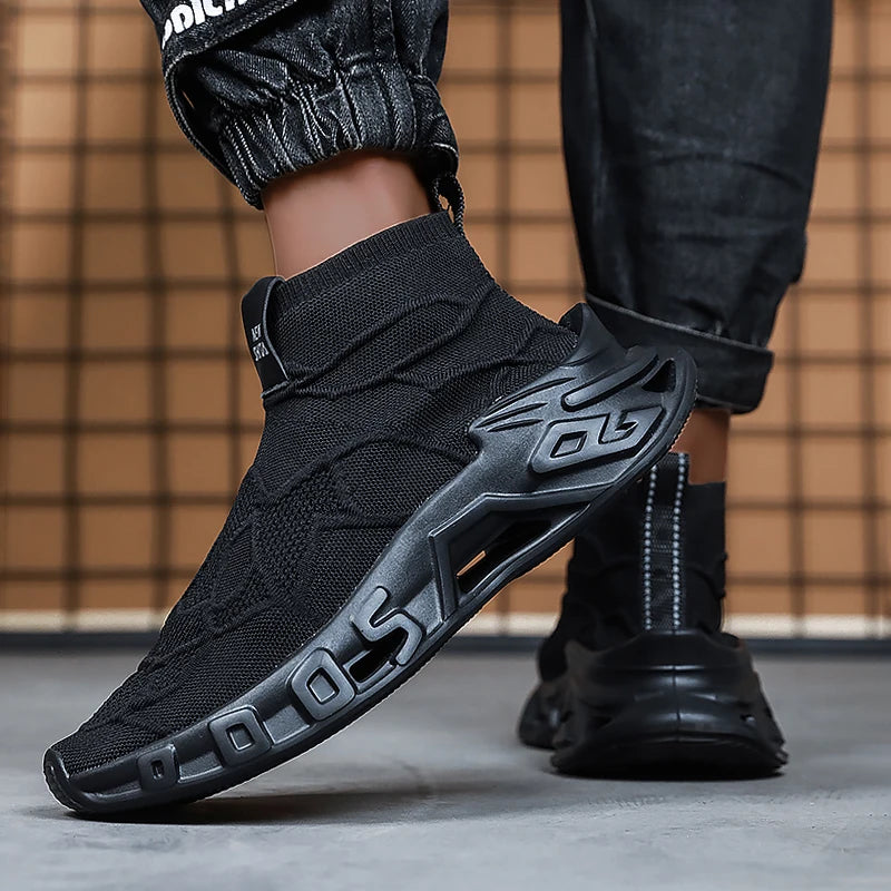 Mens Running Shoes 2025 New High Top Fashion Non Slip Sneakers Mesh Lightweight Flat Cofmortable Outdoor Tennis Shoes for Men
