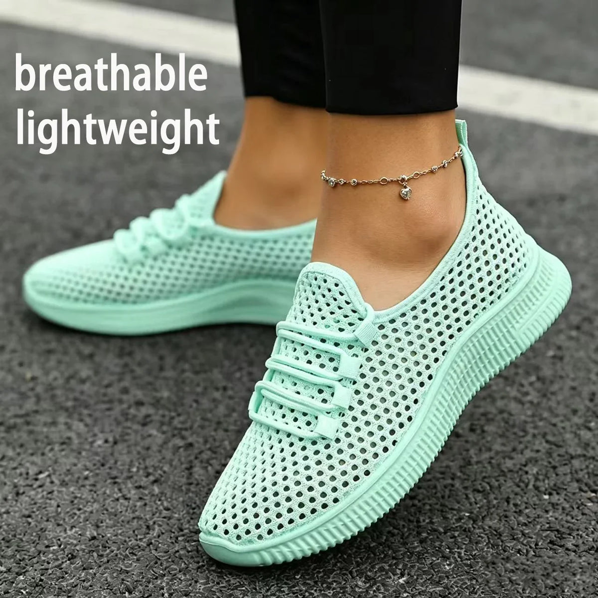 Women's Breathable Mesh Sneakers,  Slip-On Casual Shoes for Summer, Soft-Soled Non-Slip Daily Walking and Commuting Shoes