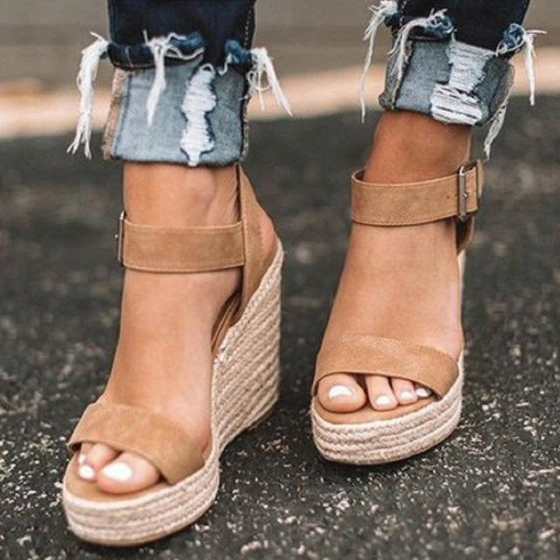 High Heels Women Leisure Wedge heel sandals 2026 New Summer Sandals Party Platform Wedges Heeled Fish mouth sandalias