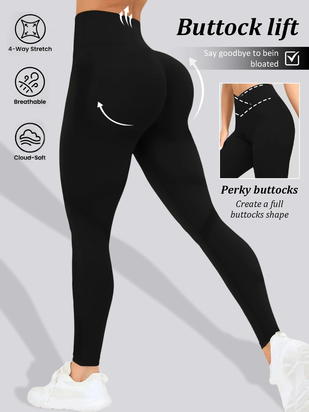 Cross Waist Skinny Leggings For Women Tummy Control Hip Lifting Workout Pants For Yoga Running Outdoor Cycling Daily Wear