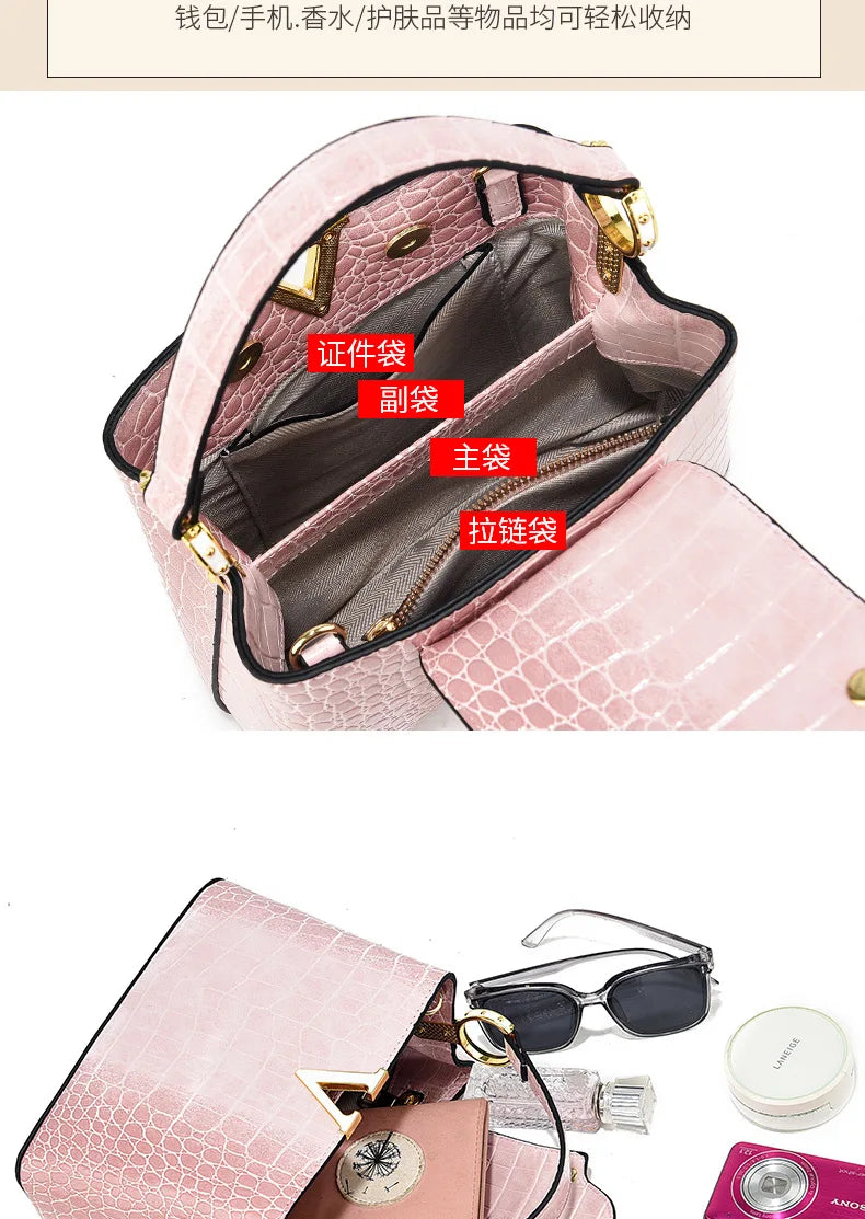 Gradient Color Women's Shoulder Bag PU Leather Crossbody Bag Handbag Female Casual Shopping Women's Fashion Small Square Bag