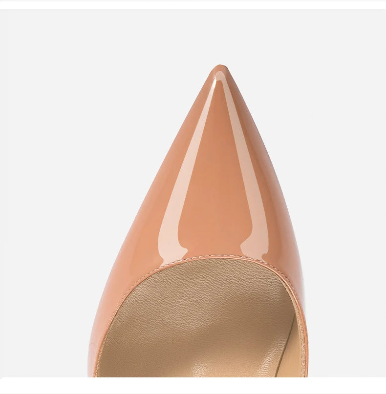 Women Heels Naked Color Women's Elegant High Heel Luxury Black Shoes Woman 2026 Red Shiny Bottoms Pointed Toe Party Ladies Women