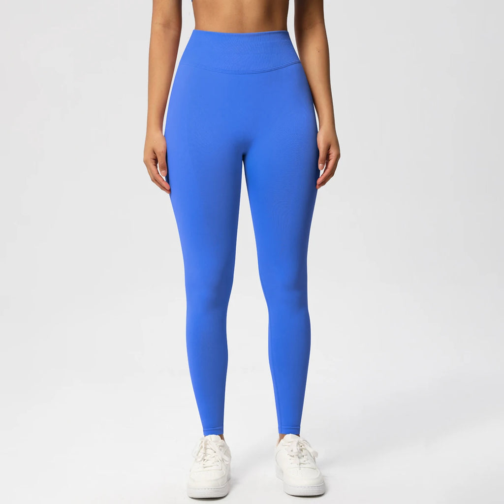 Women's Solid High Waist Sports Leggings, HighStretch Seamless Yoga Leggings, LadiesSportswear for Indoor Outdoor Wear