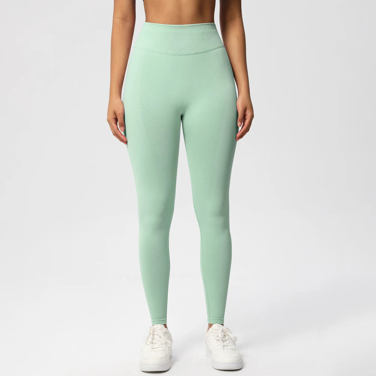 Women's Solid High Waist Sports Leggings, HighStretch Seamless Yoga Leggings, LadiesSportswear for Indoor Outdoor Wear