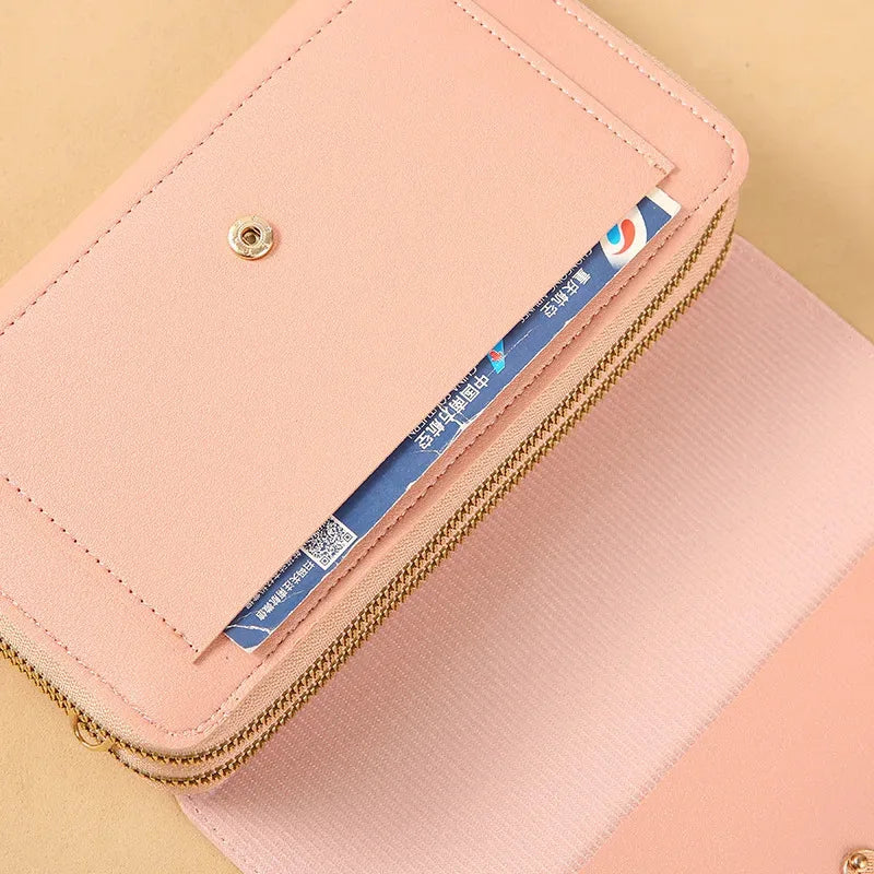 Women’s Mid-Size Wallet Bag – Convertible Shoulder Clutch with Coin Pocket, Multifunctional Design
